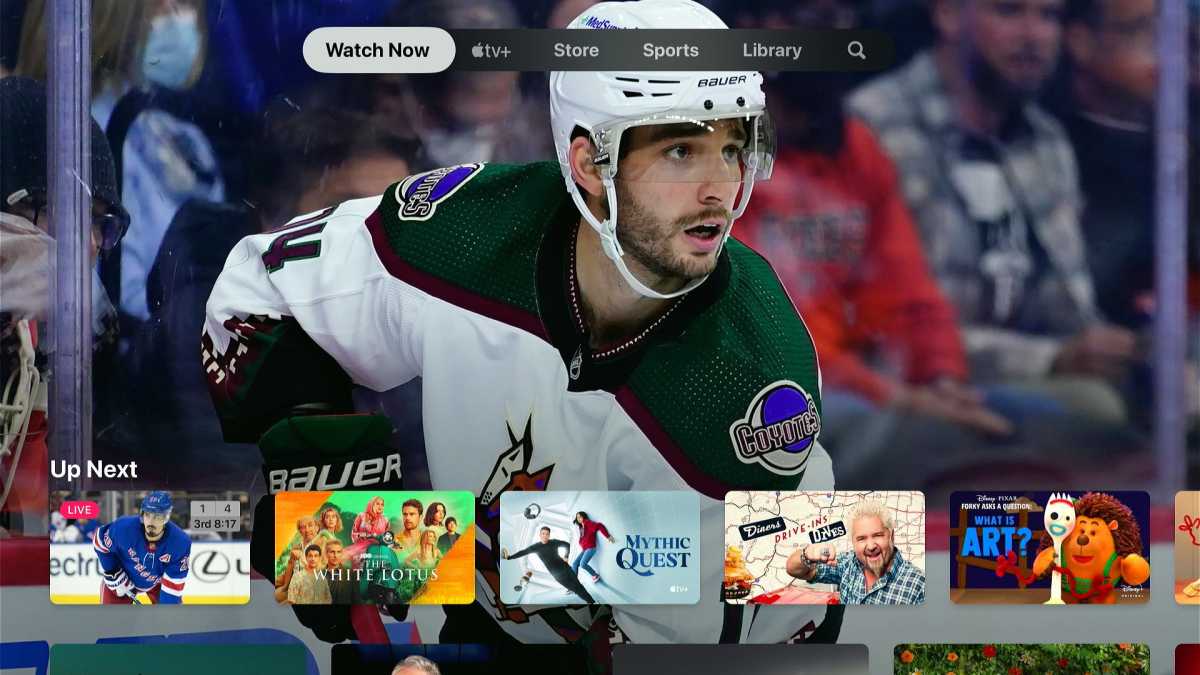 TV app on the Apple TV 4K, with Up Next row on top