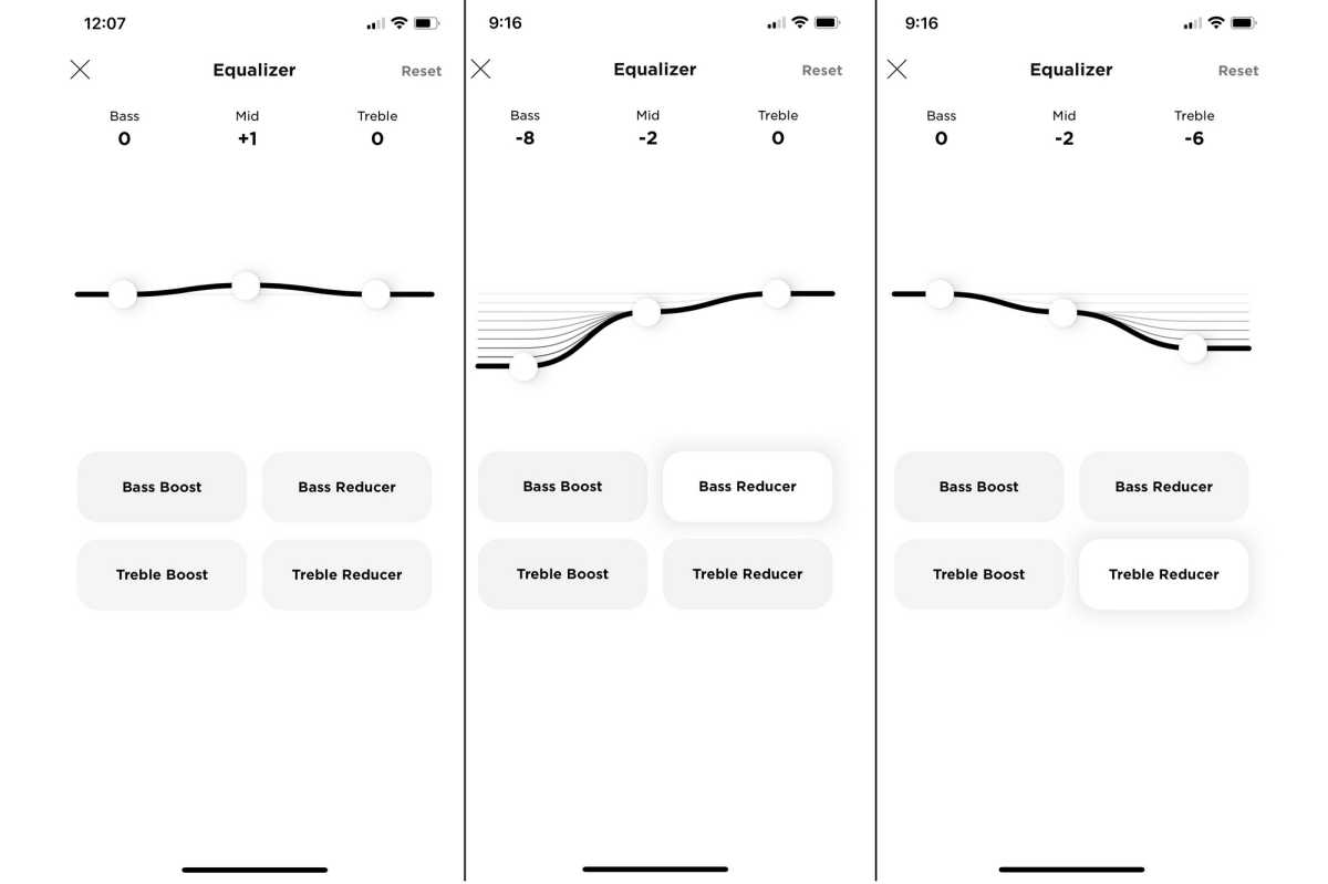 Bose QuietComfort app EQ settings