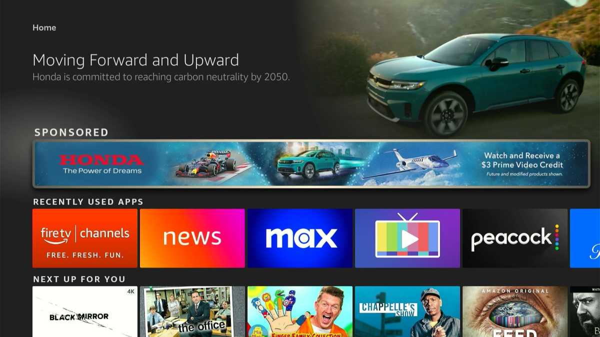 Fire TV banner ad on home screen