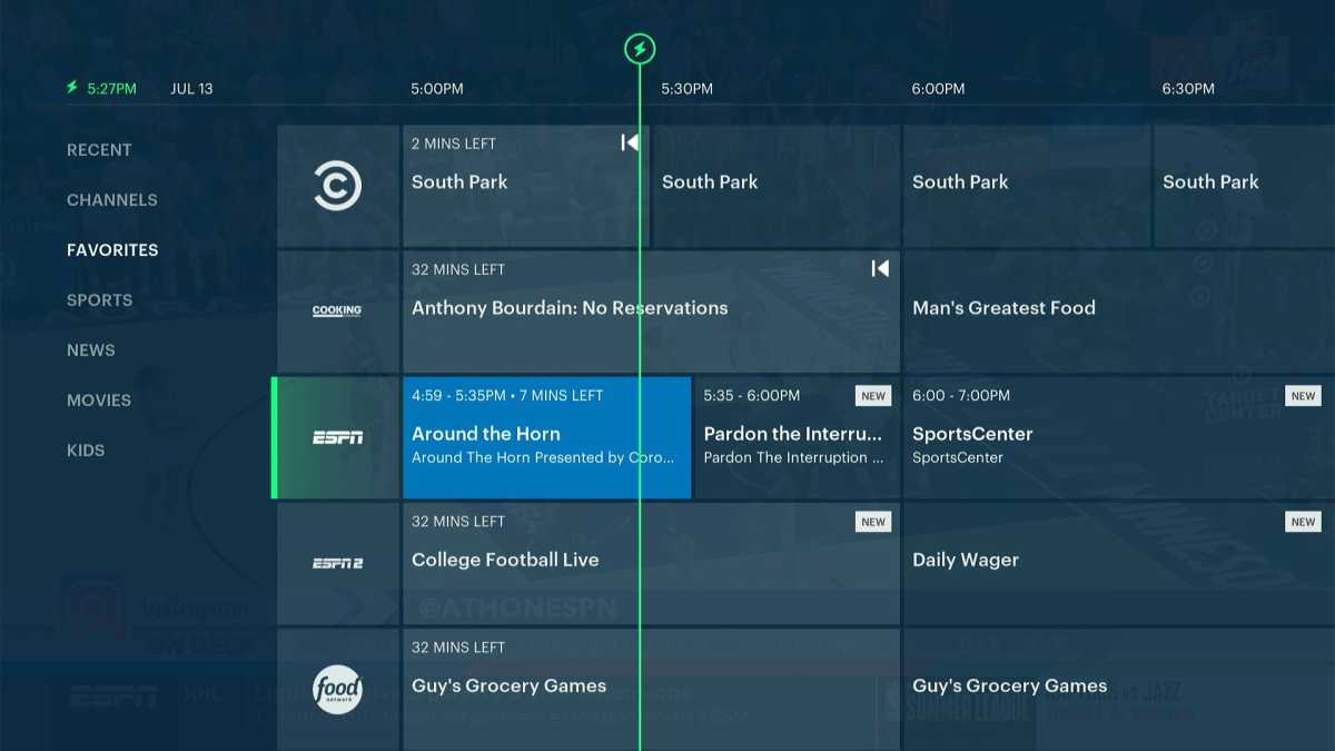 Hulu + Live TV channel guide