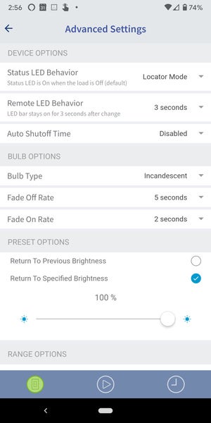 leviton voice dimmer settings