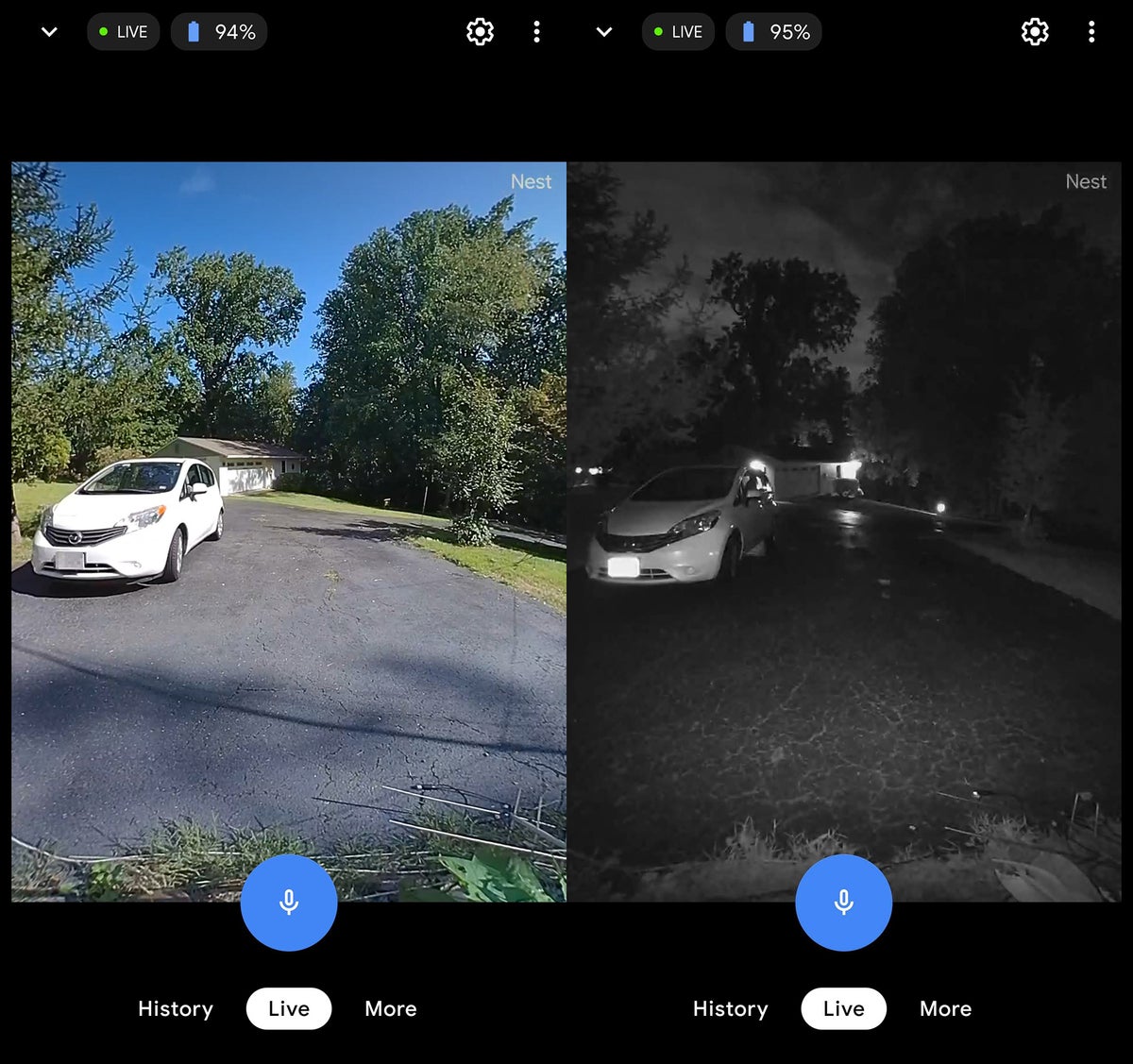 nest doorbell day and night