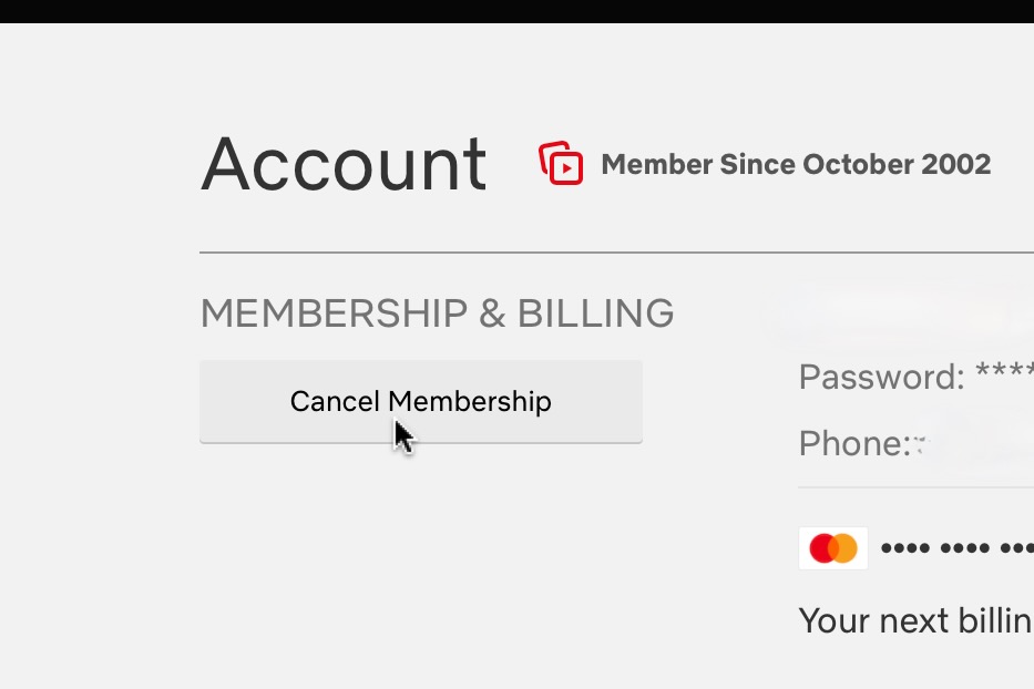 Netflix account settings