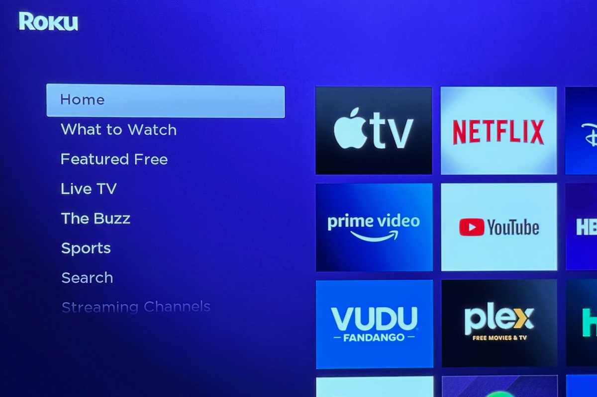 Roku home screen