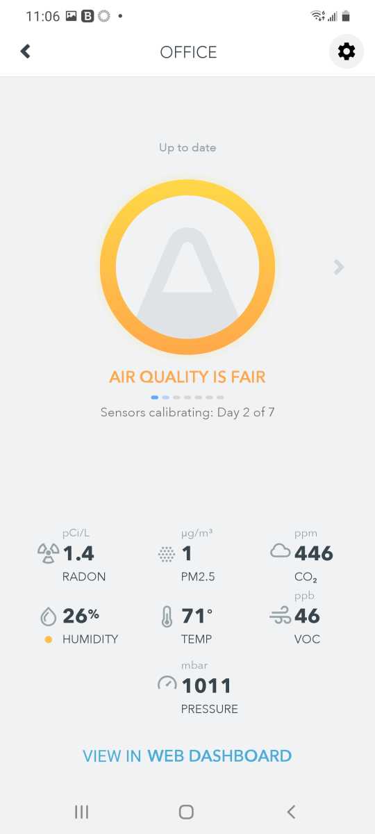 AirThings View Plus app.