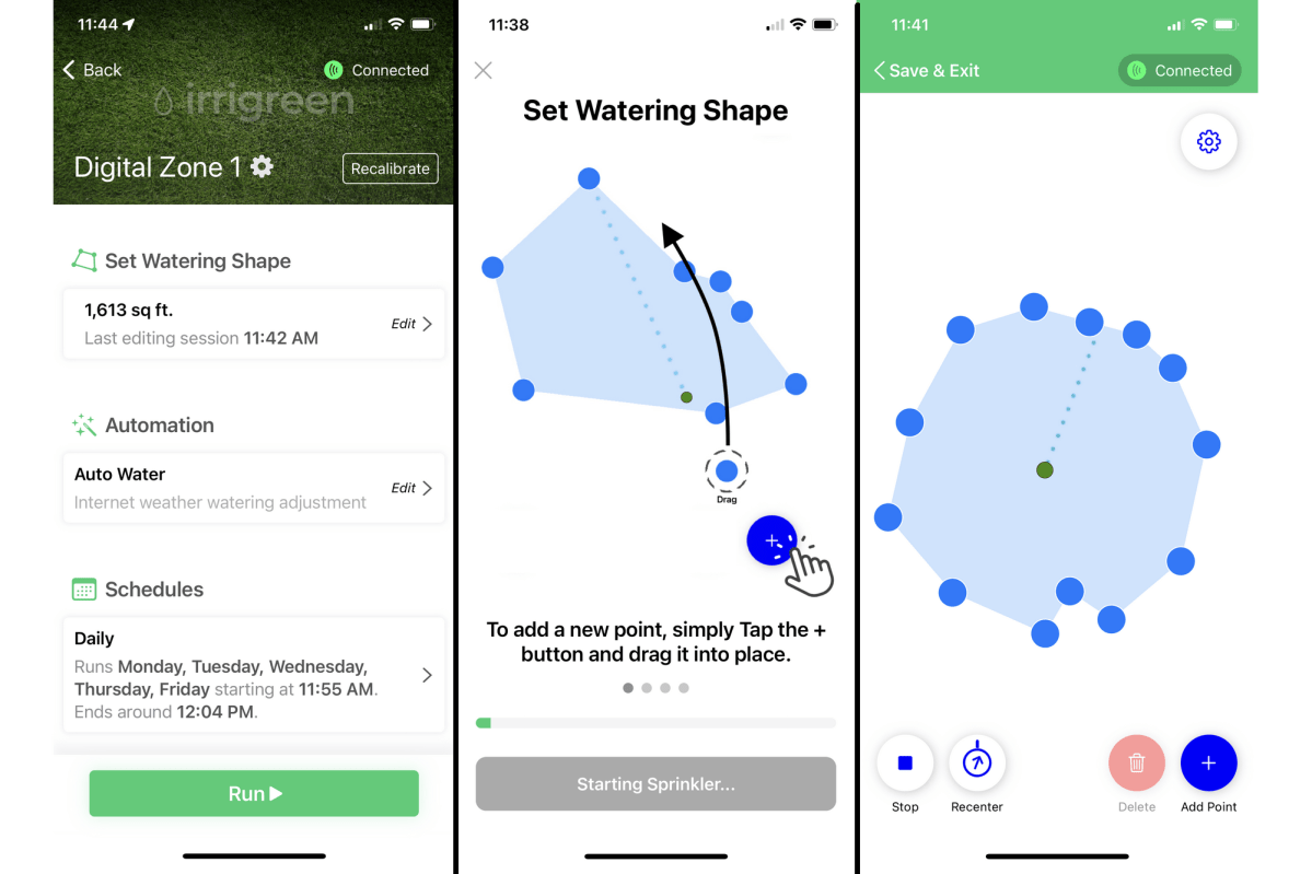 Irrigreen smart sprinkler controller app screenshots