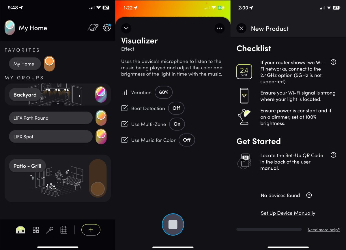 LIFX app screenshot