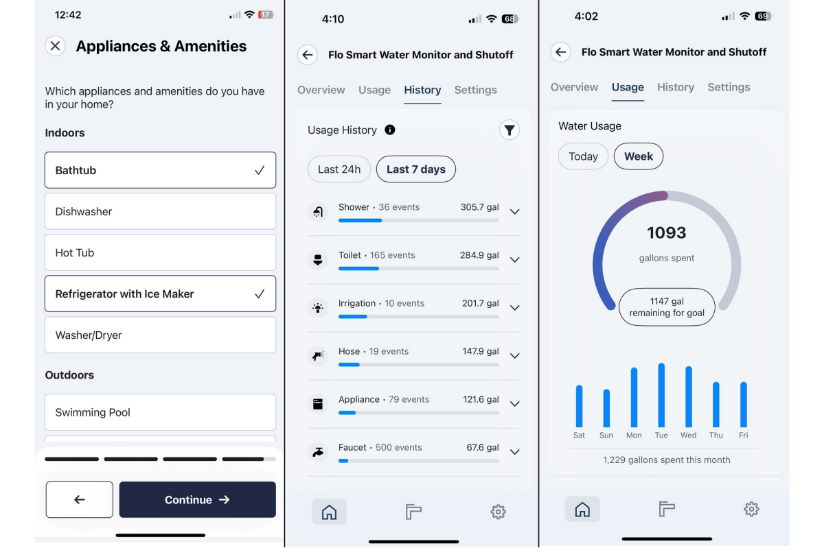 Flo Smart Water Monitor & Shutoff app screenshots