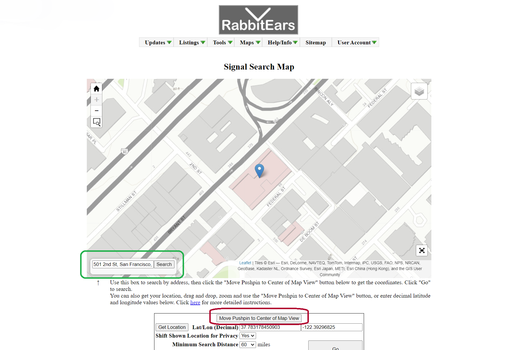 RabbitEars antenna map