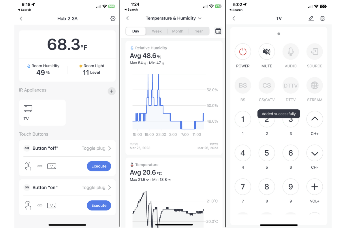 SwitchBot Hub 2 app screenshots